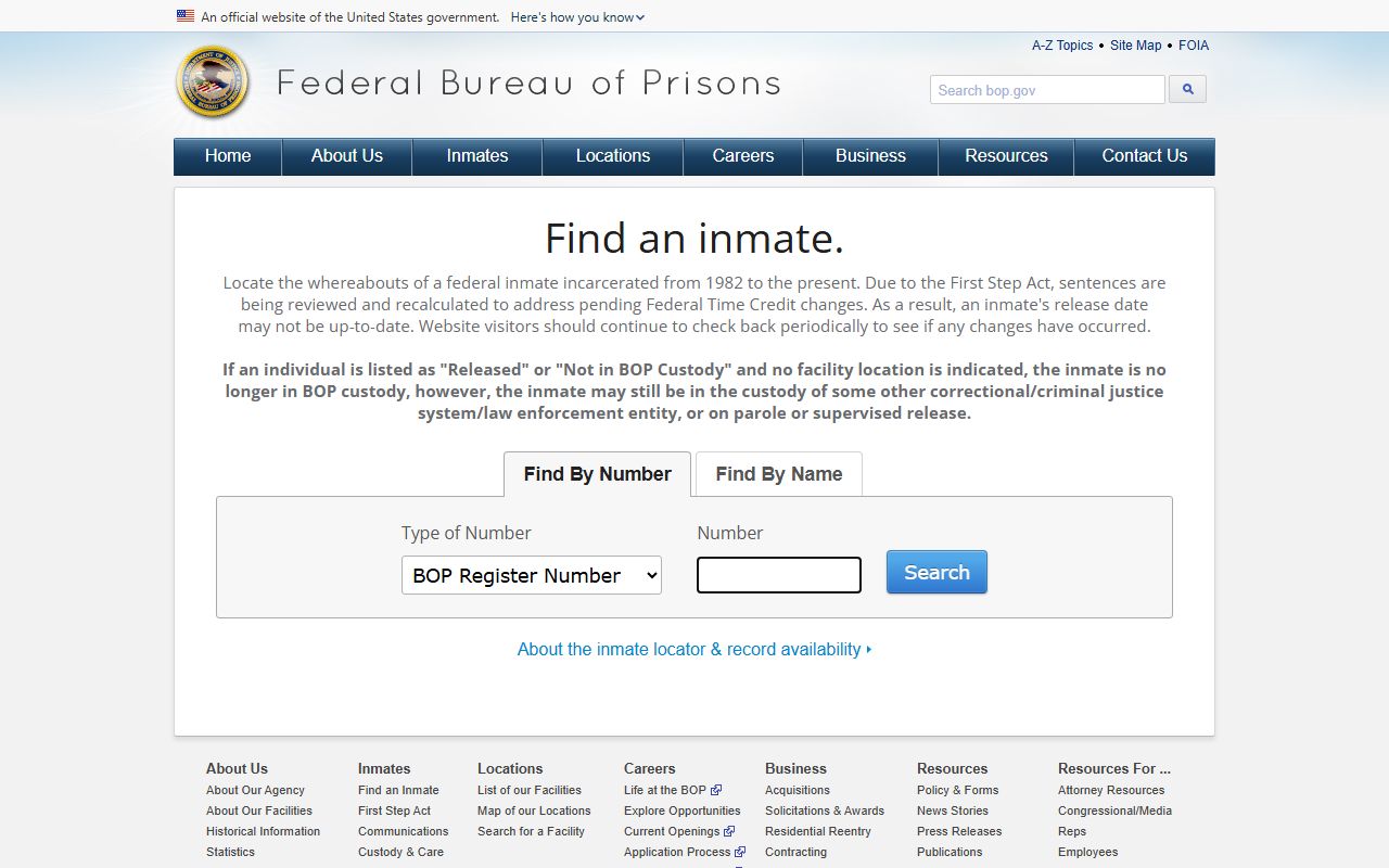 Federal BOP inmate locator for Bell County federal custody searches